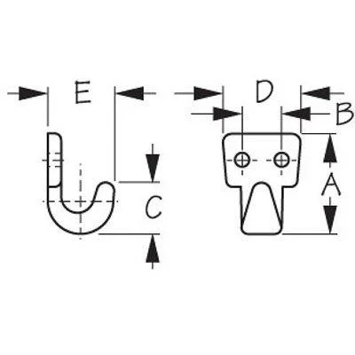 Lashing Hook two hole 2