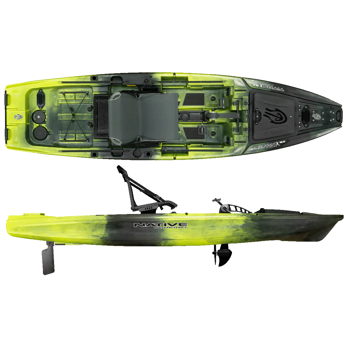 Titan X Propel 12.5 3 Titan X Propel 12.5 Native Watercraft Titan X Propel 12.5: The Ultimate High-Capacity Pedal Fishing Platform gator green