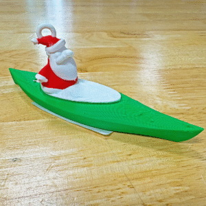 Kayaking Santa Ornament