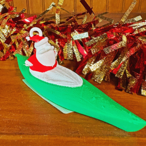Kayaking Santa Ornament