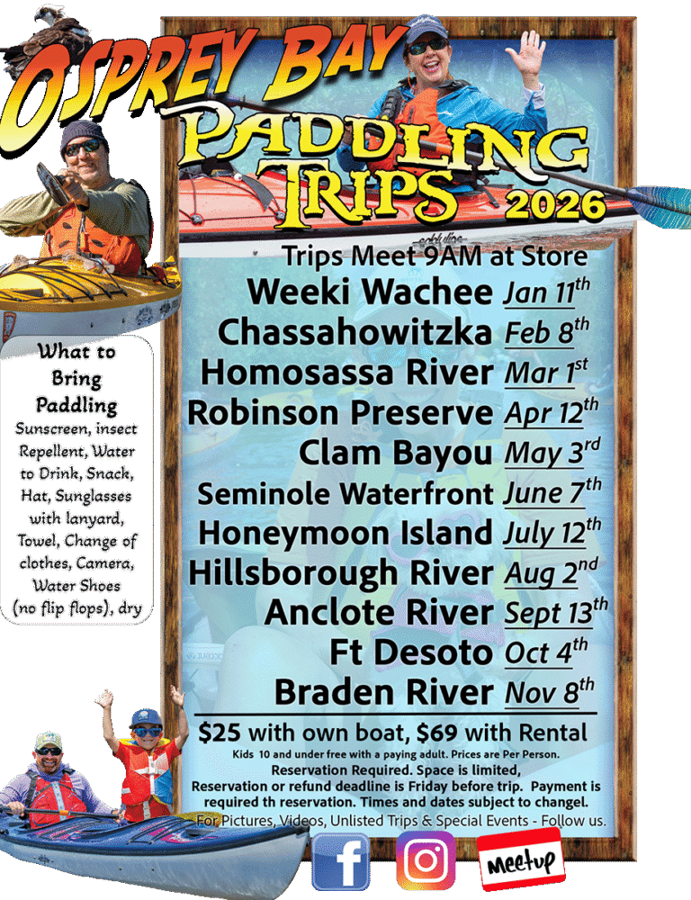 Osprey Bay Outdoors Paddle trip schedule 2026